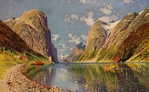 Sogne Fjord sulla costa della Norvegia