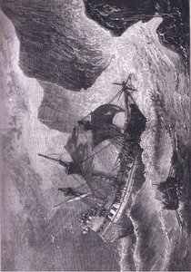 Somers fa arenare la sua nave, illustrazione da 