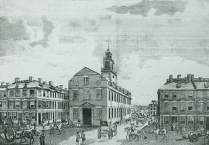 Vista sud-ovest della Old State House, Boston, 1881 da American School