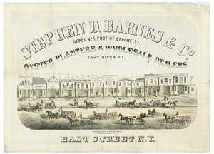 Stephen D. Barnes & Co. Coltivatori di ostriche e grossisti, deposito n. 4 foot of Broome Street da American School