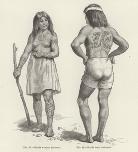 Donna e uomo Haida tatuati da American School