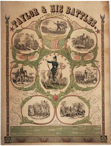 Taylor e le sue battaglie, stampato da Rufus Blanchard di Cincinnati e pubblicato da Ensign & Thayer, New York, 1847
