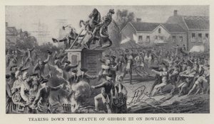 Abbattimento della statua di Giorgio III a Bowling Green da American School