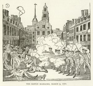 Il massacro di Boston, 5 marzo 1770 da American School