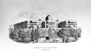 Il Campidoglio degli Stati Uniti, Washington D.C., c. 1852 da American School