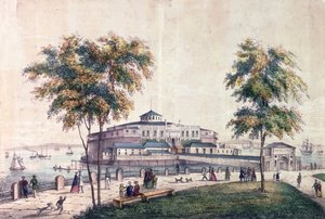 Il Castle Garden alla Battery, inciso da D.W Lewis da American School