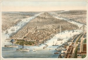 La città di New York, pub. 1876 da American School