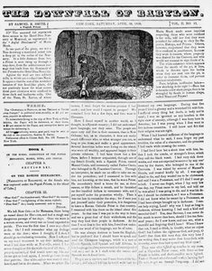La caduta di Babilonia, illustrazione da un opuscolo anti-cattolico che mostra una suora che getta un neonato assassinato in una fossa, 1836 da American School
