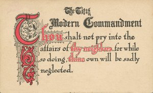 Il quinto comandamento moderno (litografia a colori) da American School