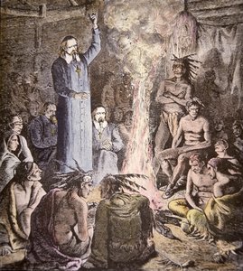 Il missionario gesuita francese Brebeuf tra gli Algonchini da American School