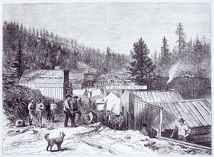 La guerra indiana, Deadwood City, Black Hills del Dakota, da una fotografia di S. J. Morrow
