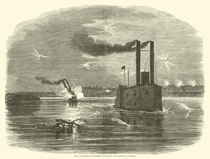 Il Lancaster e lo Switzerland attraversano le batterie di Vicksburg, marzo 1863 da American School