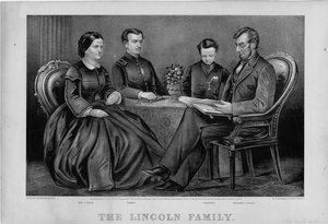 La famiglia Lincoln, pub. da Currier & Ives, 1867 da American School