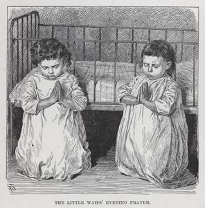 La preghiera serale dei piccoli orfani (litografia) da American School