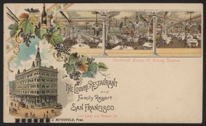 The Louvre Restaurant and Family Resort, San Francisco (incisione colorata) da American School