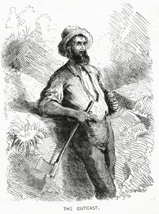 Il Reietto, illustrazione per una storia, Una Comunità di Reietti, da Appletons Journal, 23 marzo 1872 da American School
