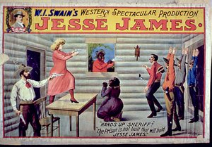 La prigione non è costruita per trattenere Jesse James, Pubblicità per la produzione spettacolare di W. I. Swain di Jesse James da American School