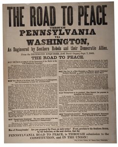 La strada per la pace attraverso la Pennsylvania via Washington, come ingegnata dai ribelli del sud e dai loro alleati democratici, King & Baird (1839-1876), 7 settembre 1863