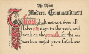 Il terzo comandamento moderno (litografia a colori) da American School