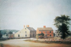 Il luogo di nascita di John Adams (1735-1826) a Braintree, ora Quincy, Massachusetts da American School