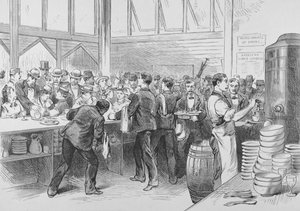Il bancone affollato di una stazione ferroviaria americana da American School