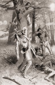 La morte di Tecumseh durante la Battaglia del Tamigi, 5 ottobre da American School