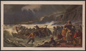 La partenza, varo della scialuppa di salvataggio, c.1878 da American School