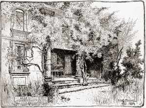 La casa di John Bartram vicino a Filadelfia, da The Century Illustrated Monthly Magazine, pubblicato 1884 da American School