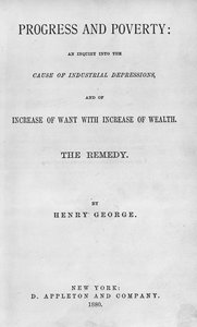 Pagina del titolo di Progress and Poverty di Henry George, pubblicato nel 1880 da American School