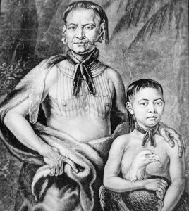Tomochichi e suo nipote Toonahowi della tribù Lower Creek del sud-est da American School