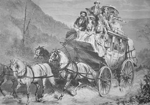 Viaggio attraverso il West americano in diligenza Concord negli anni 1860