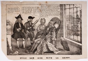 Zio Sam Malato di Influenza, 1837 da American School