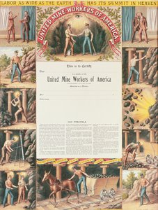 Certificato dei United Mine Workers, 1890 da American School