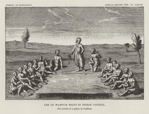 Uso delle cinture di Wampum nel Consiglio Indiano da American School