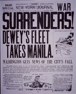 Titolo di vittoria sul New York Journal, durante la guerra ispano-americana da American School