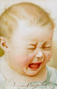 Grafica vintage di un bambino che piange da American School