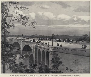 Washington Bridge sul fiume Harlem a One Hundred and Seventy-Second Street da American School