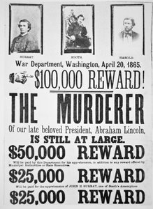 Poster del Dipartimento della Guerra di Washington che annuncia una ricompensa per trovare l
