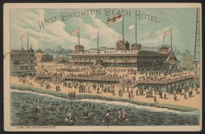 West Brighton Beach Hotel, USA (incisione colorata) da American School