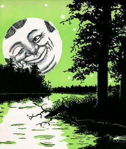 Uomo nella luna che fa l