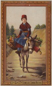 Donna che cavalca un asino