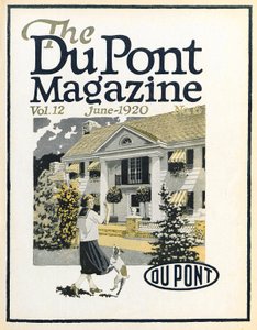 Donna e cane, copertina della rivista DuPont, giugno 1920 da American School