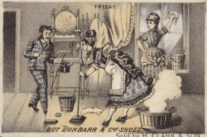 Donne che puliscono e lavano da American School