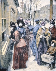 Suffragio femminile negli USA: donne che votano nel Territorio del Wyoming dopo aver ottenuto quel diritto nel 1869