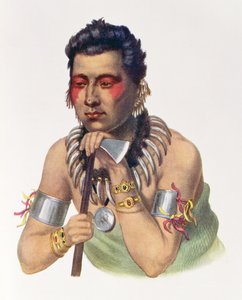 Giovane Ma-Has-Ka, Capo degli Iowas, 1837, illustrazione da 