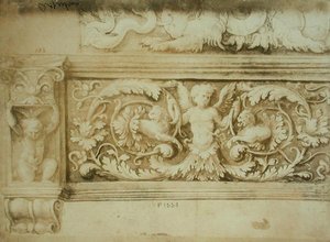 Studio per una decorazione architettonica da Amico Aspertini