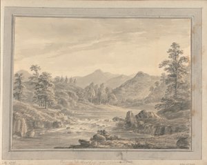 Vedute in Inghilterra, Scozia e Galles: Vista sul Brathay vicino a Clappensgate da Amos Green