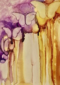 Farfalle dorate fluide