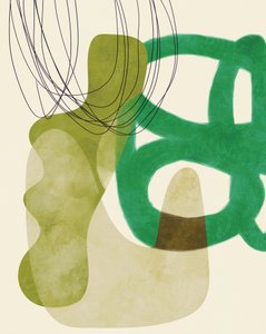 Linee dipinte Verde Beige Copia