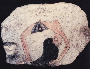 Ostracon con ragazza danzante, ca 1200 a.C.